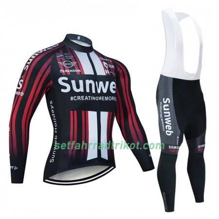 Radbekleidung Radtrikot Langarm + Lang Trägerhose 2020 Team Sunweb N003